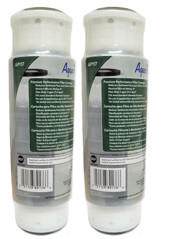 3M™ Aqua-Pure™ AP117-BK - AP100 Series Whole House Water Filter Drop-in Cartridge 2 Pack - Case of 5