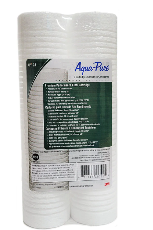 3M™ Aqua-Pure™ AP124-BK - AP100 Series Whole House Water Filter Drop-in Cartridge 2 Pack - Case of 5